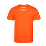 DERBY TRIATHLON CLUB ORANGE JUNIOR T SHIRT BACK 600 DERBY TRIATHLON CLUB ORANGE JUNIOR T SHIRT BACK 600